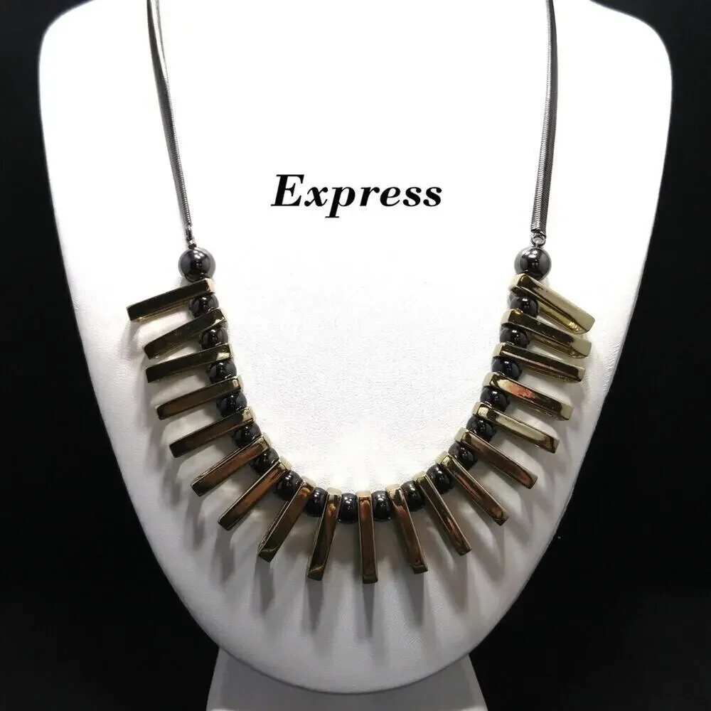 Express Mixed Metal Fringe Snake Chain Necklace, 24 Inches